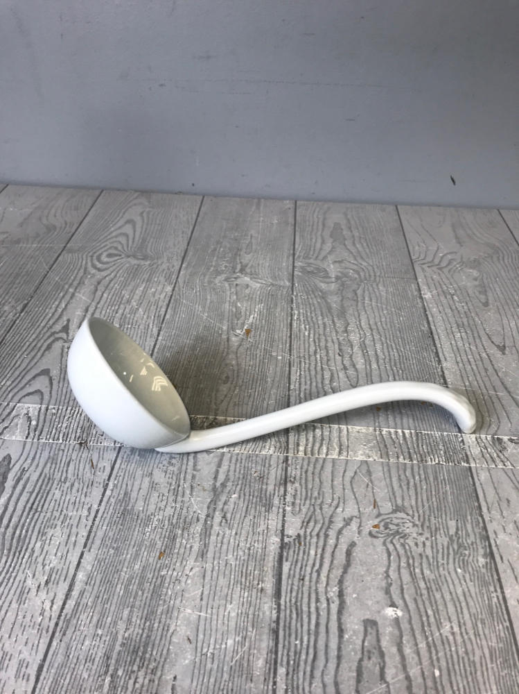 Antique Boch La Louviere Soup Tureen Dish w Ladle Art Nouveau Art Deco White