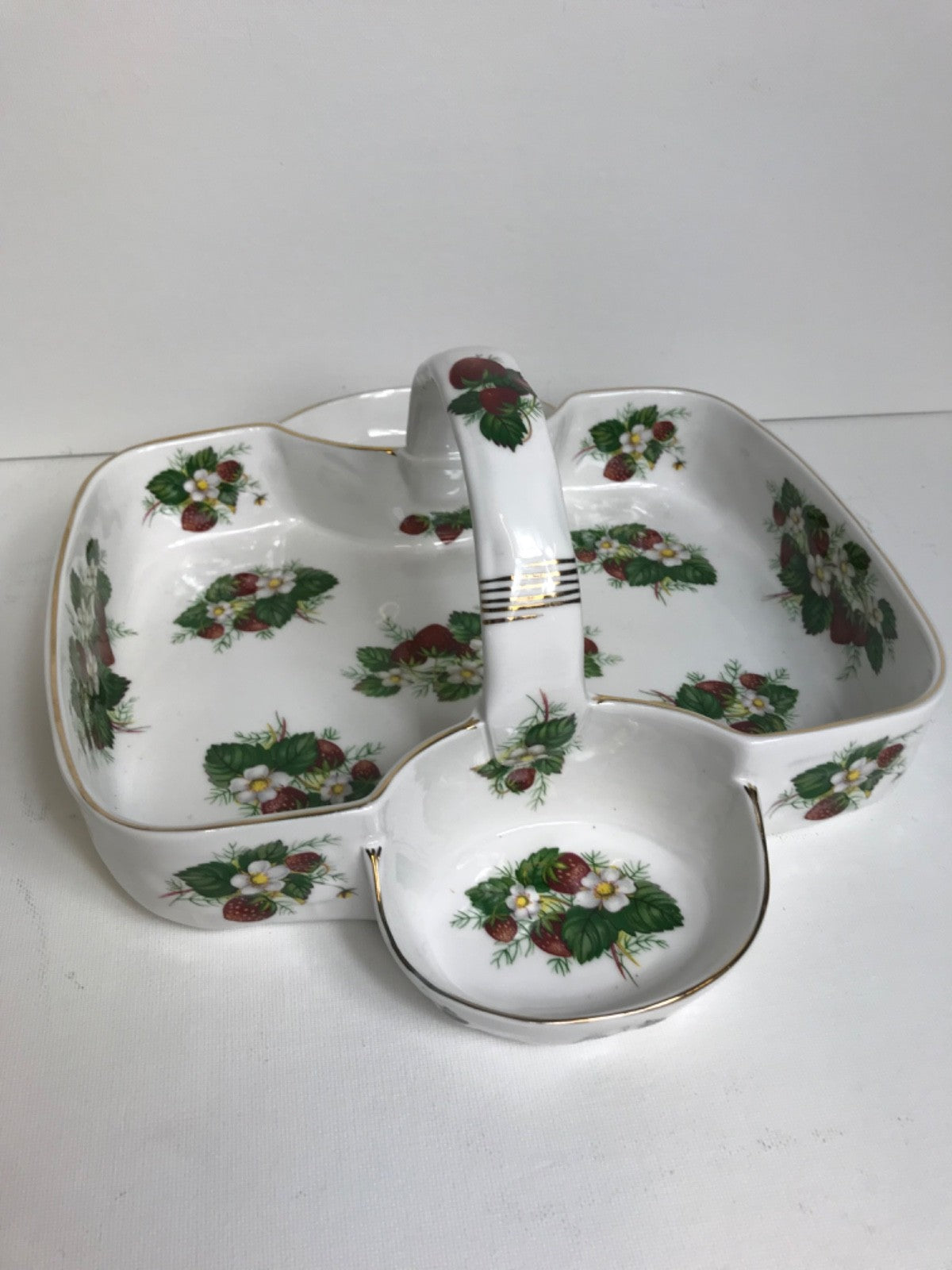 Vintage Hammersley Strawberry Ripe Basket w/ Creamer and Sugar Bowl- Spode China