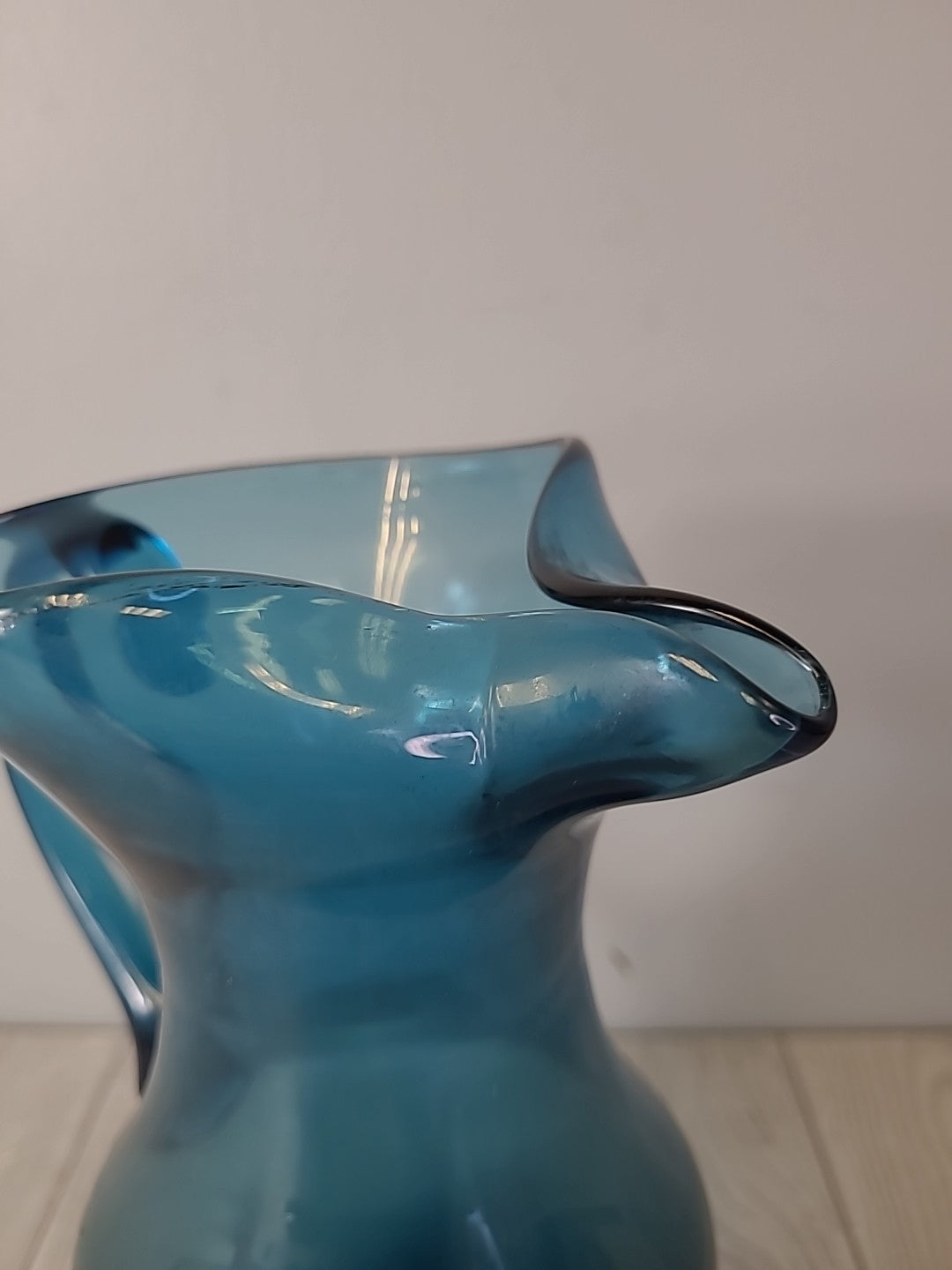 Peedee Blue Glass Pitcher Pre Owned Made in Italy