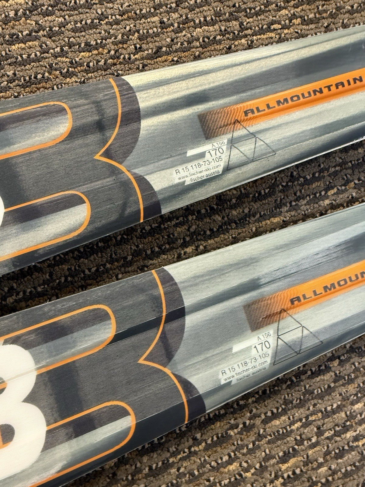 Fischer AMC 73 All Mountain Skis With Fischer FS10 Bindings Orange & B