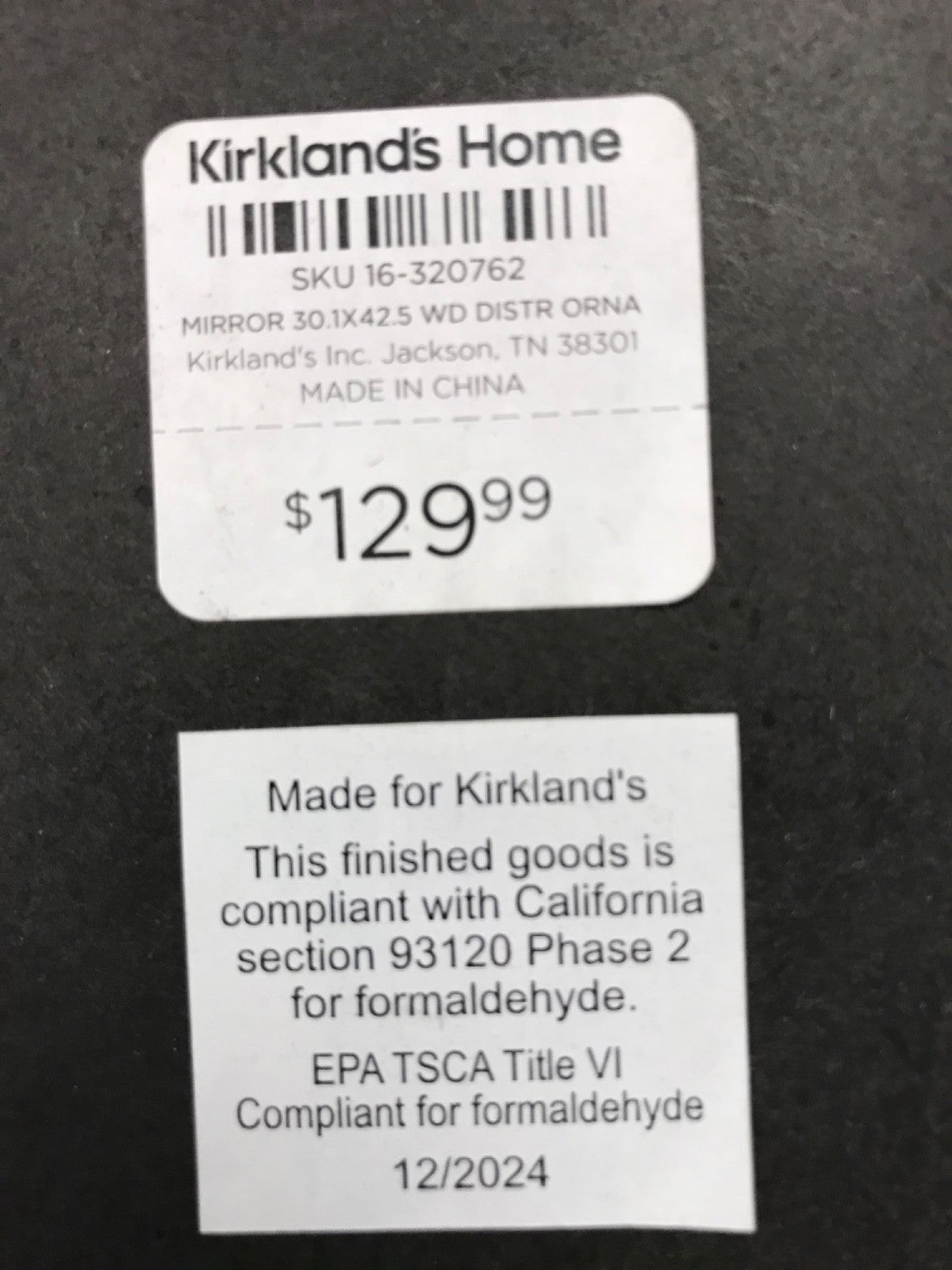 Kirkland's Home Large Mirror with Sculpted Black Frame