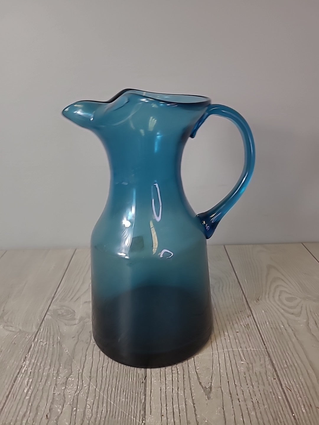 Peedee Blue Glass Pitcher Pre Owned Made in Italy