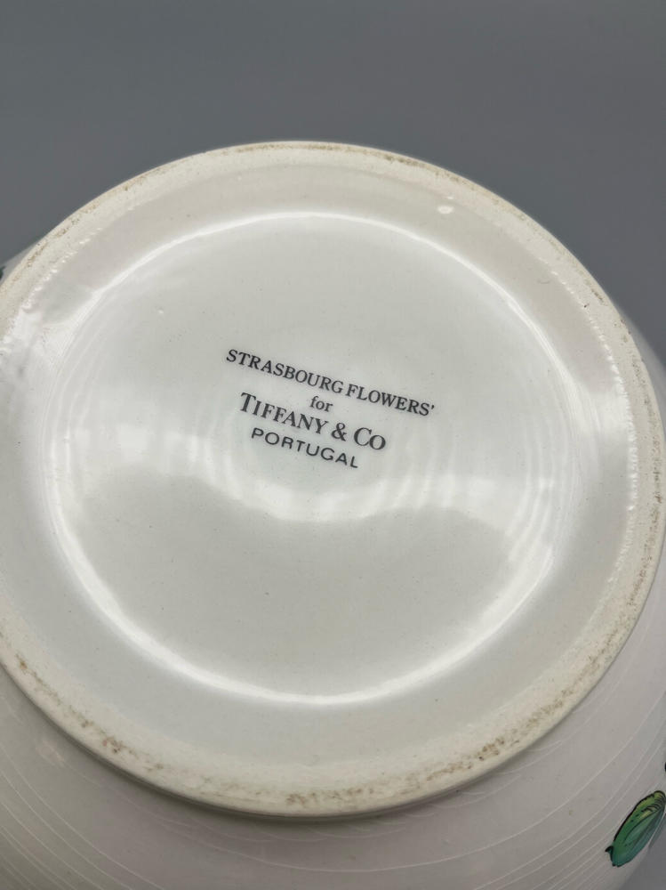 Tiffany & Co. Strasbourg Purple Flowers Porcelain Serving BowlMade in Portugal