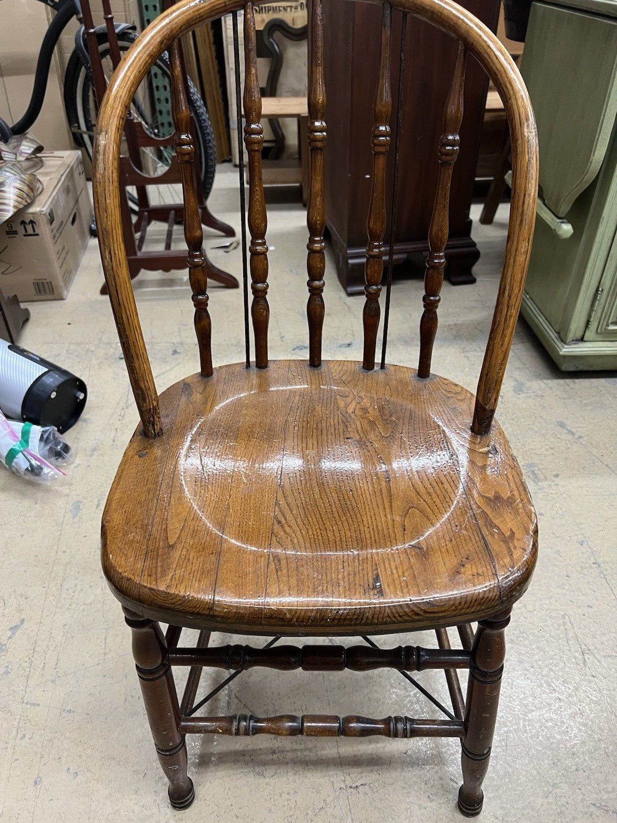 Pr. Of Reischmann NY 1893-1920  Antique Walnut Windsor Chairs W/ Metal Framework