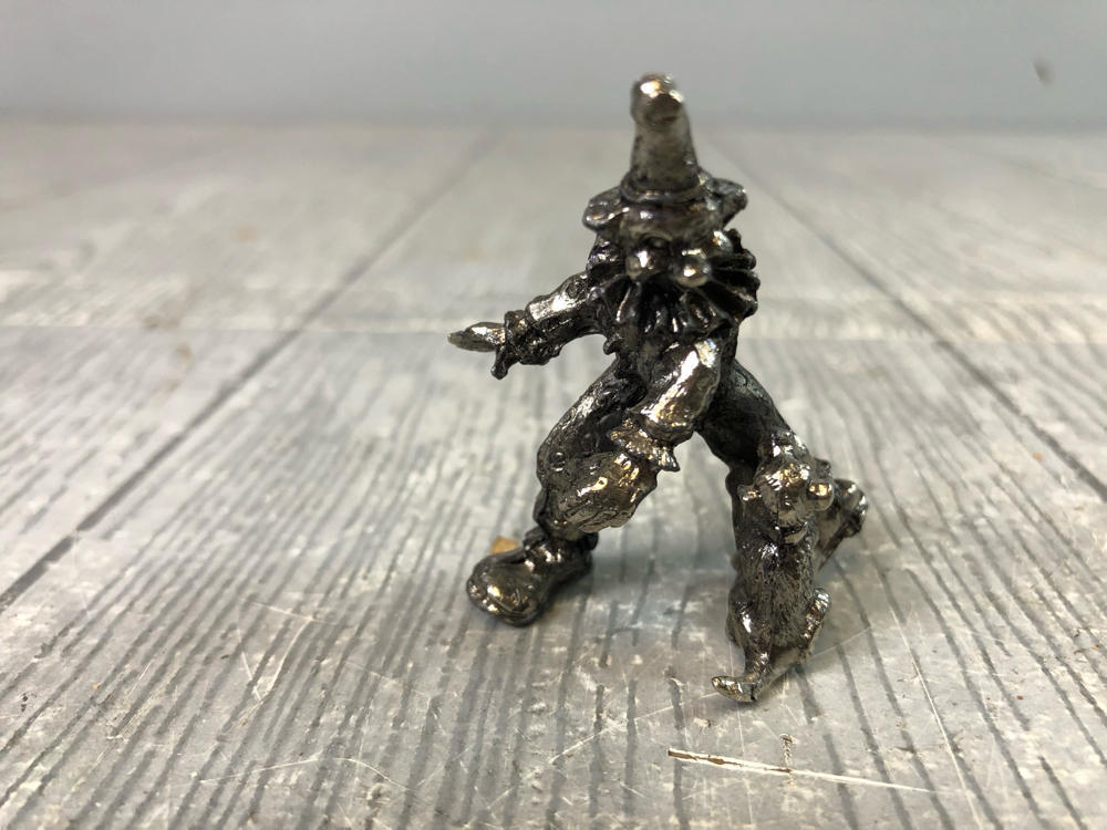 Vintage Metal Clown Figurines Mini Detailed Circus Sculptures