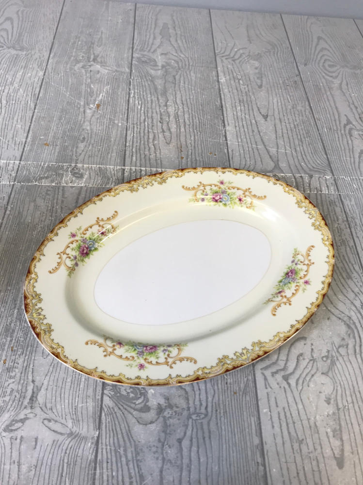 Platter Renwick Japan Floral Pattern Gold and Pastels Serving Tray Replacement