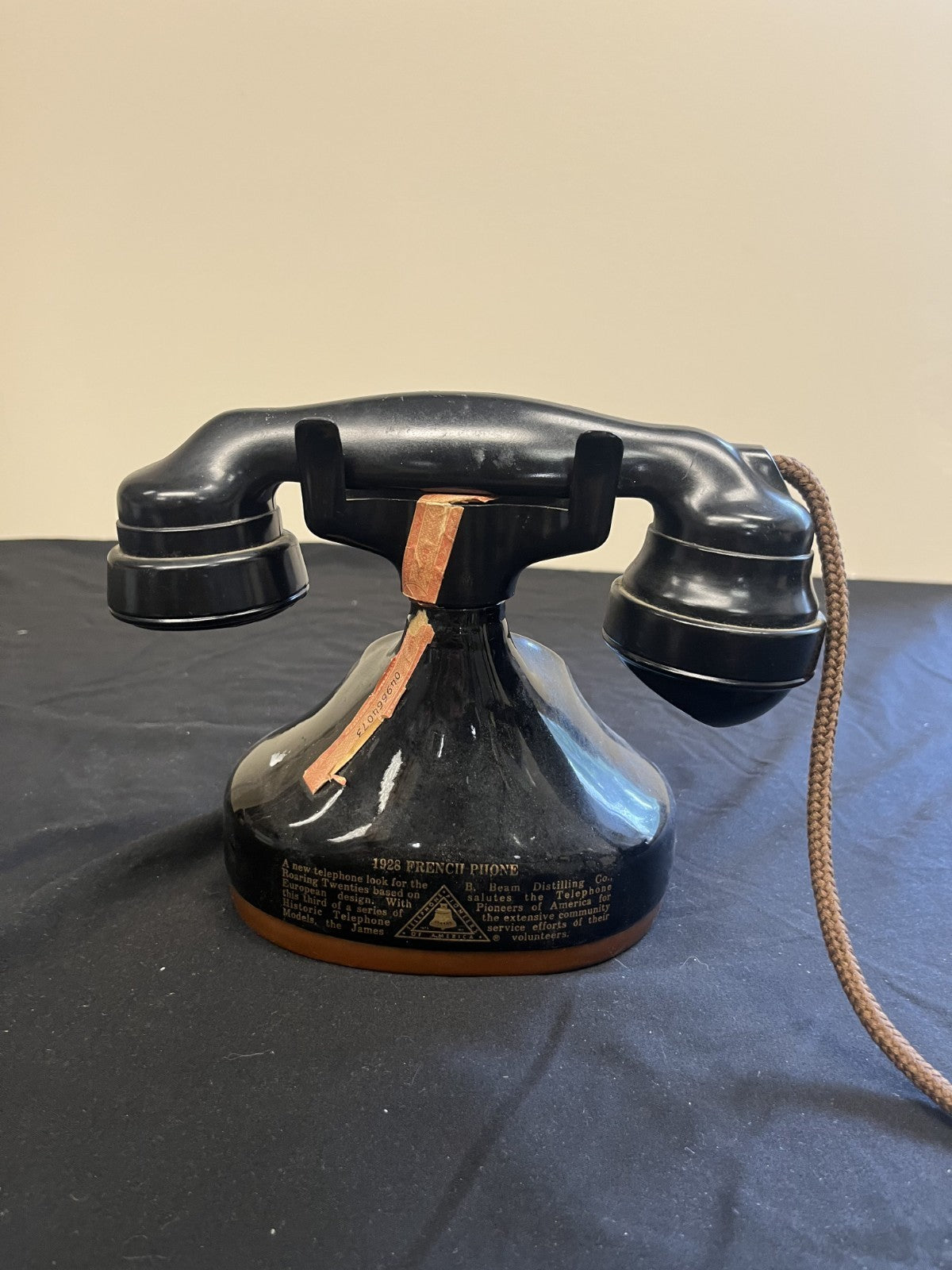 Vintage Jim Beam French Telephone Whiskey Decanter Decorative Piece 