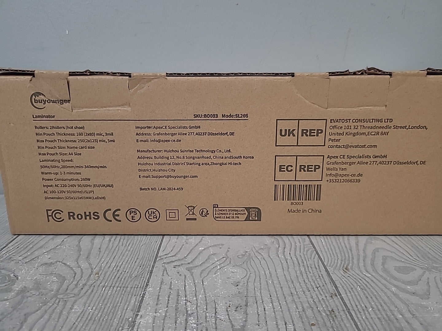New Buyounger A4 Laminator Model SL266 with Hot and Cold Settings - In Box
