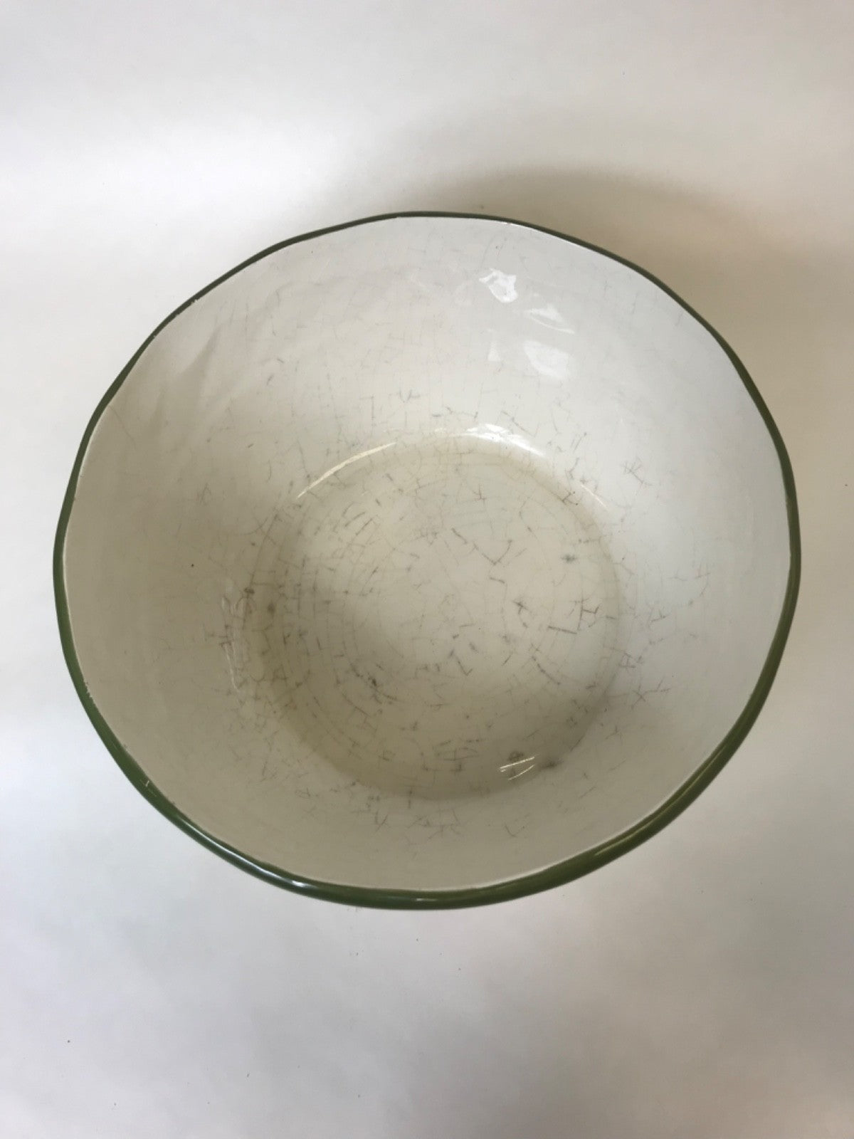 Earthenware Decorative Ceramic Serving Bowl 10.5" x 10.5" - Green Beige and Pink