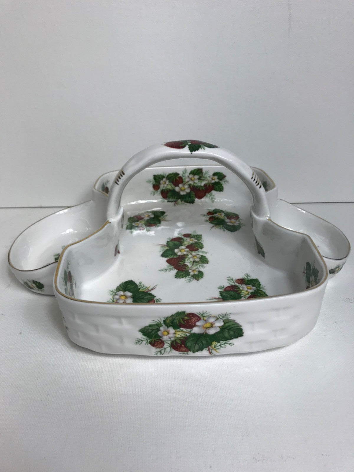 Vintage Hammersley Strawberry Ripe Basket w/ Creamer and Sugar Bowl- Spode China