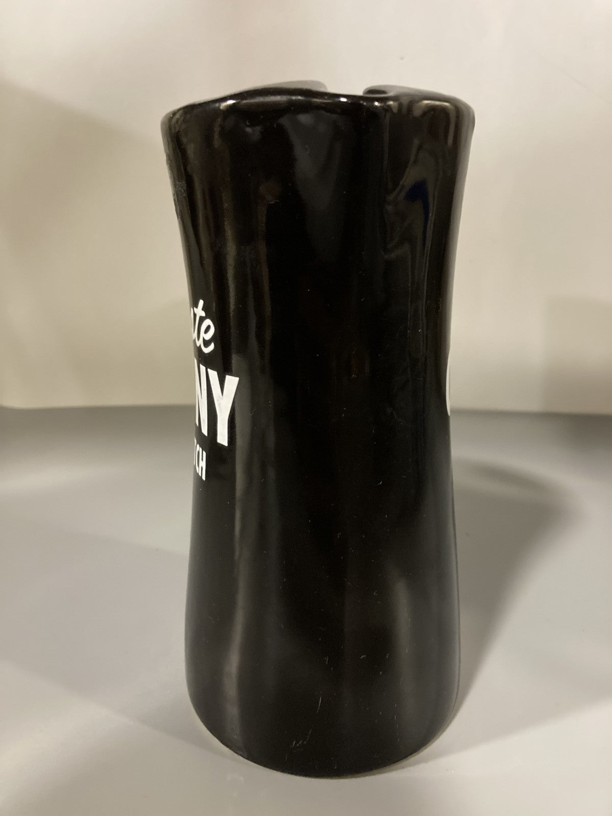 Vintage Collectible Ceramic Liquor Jug/Pitcher Taste Cluny Scotch Black/White