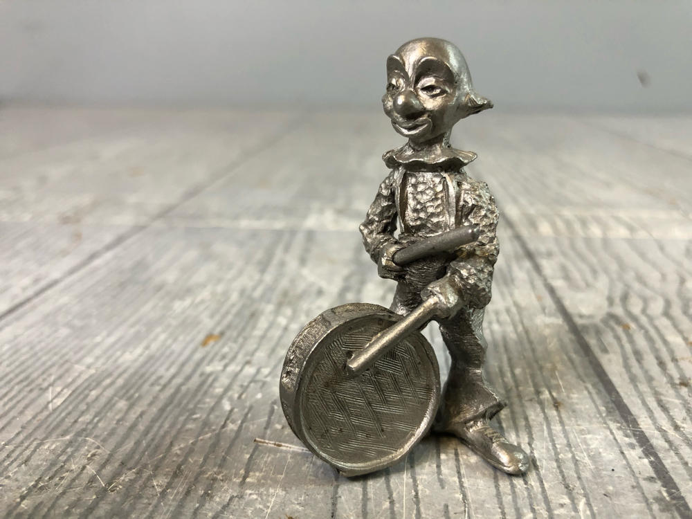 Vintage Metal Clown Figurines Mini Detailed Circus Sculptures