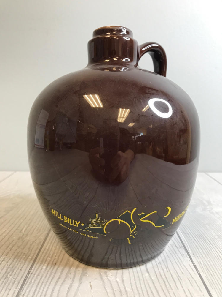 Vintage Little Brown Jug Music Box Plays When Lifted Ceramic Hillbilly Sears