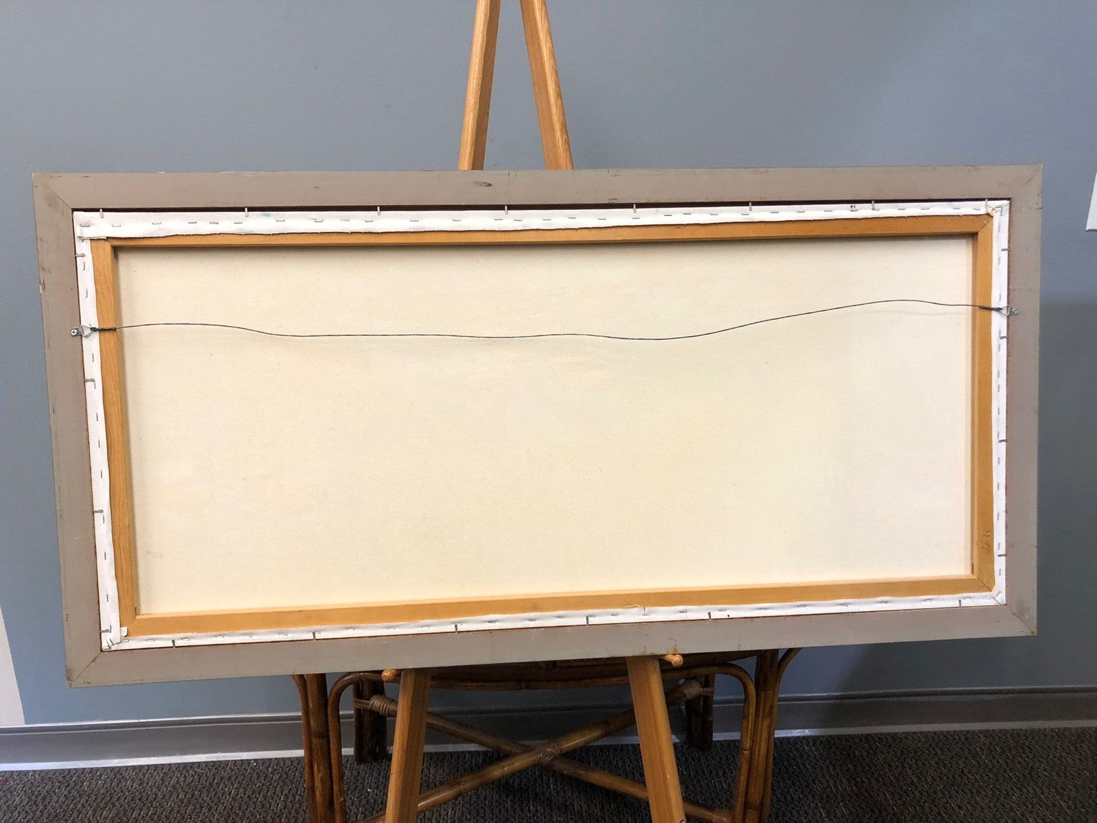 Framed Art Painting of Claude Monet Water Lilles Replica - Signed - Gold Frame