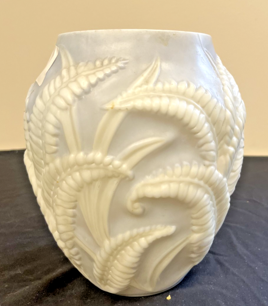 Vintage Phoenix Glass Co Art Deco Vase with Fern Design 30s Decor