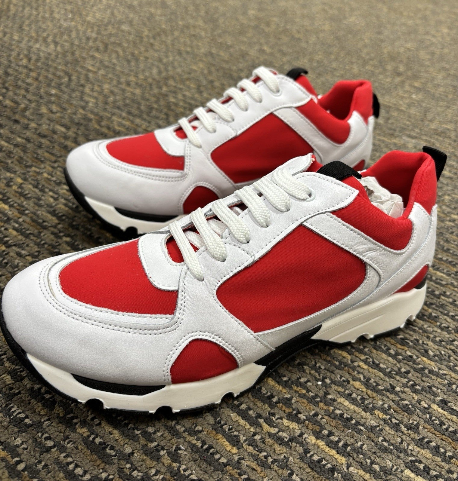 Joshua Sanders Women Red and White Jogger Sneakers Size 39/8