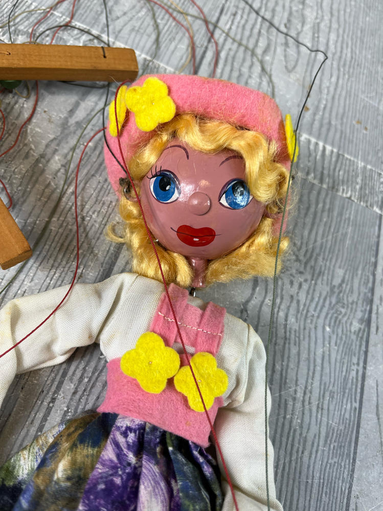 Vintage Pelham Standard Stringed Marionette Puppet Girl Mitzi Made in England