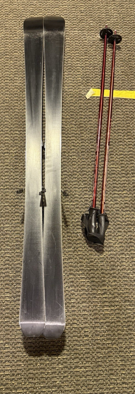 Comanche 153cm skis, Salomon 690 bindings and Vector Karma Poles In Case