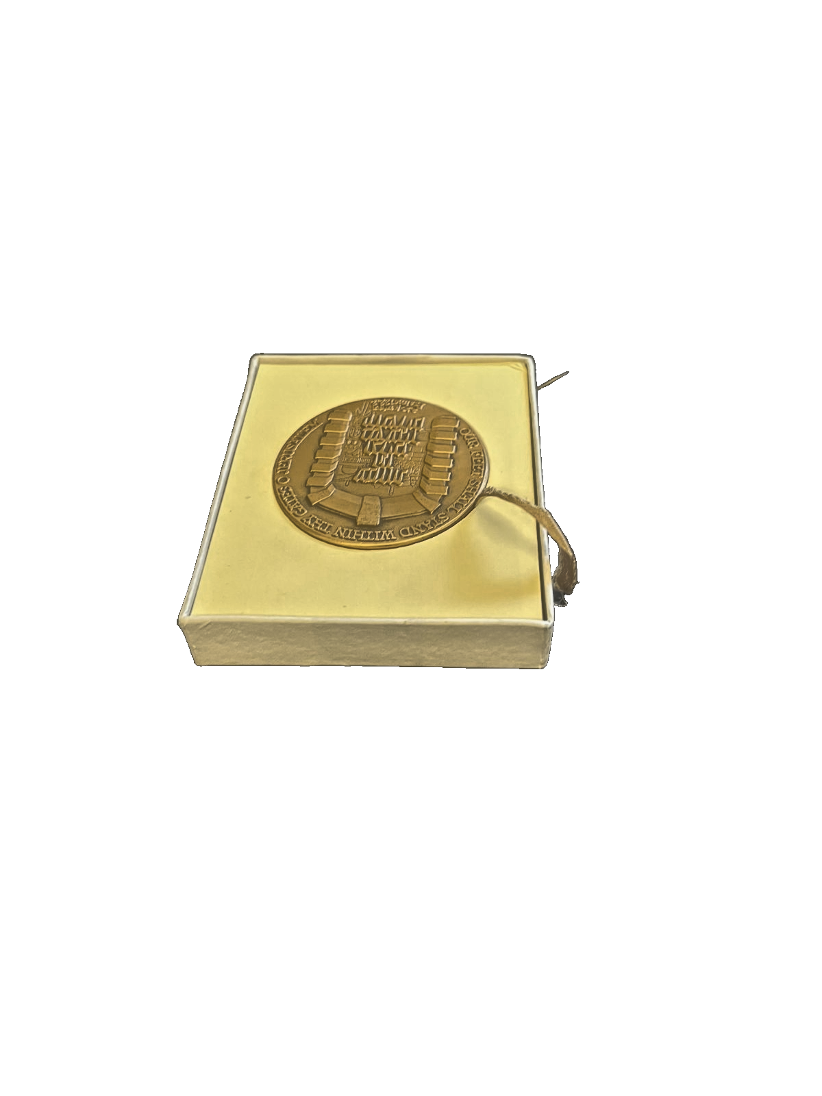 Vintage State of Israel Bronze Medal Gates of Jerusalem Psalms 122.2