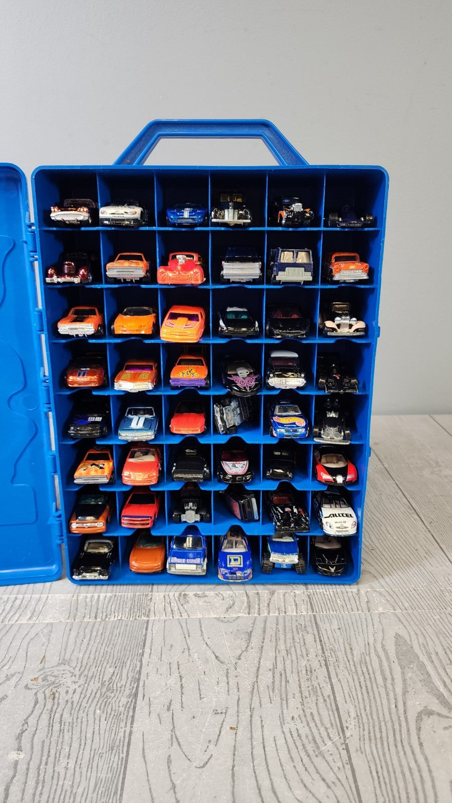 Mattel Hot Wheels Blue 48 Car Carrying Case  Filled with 48 Cars! 2000s (Box 1)