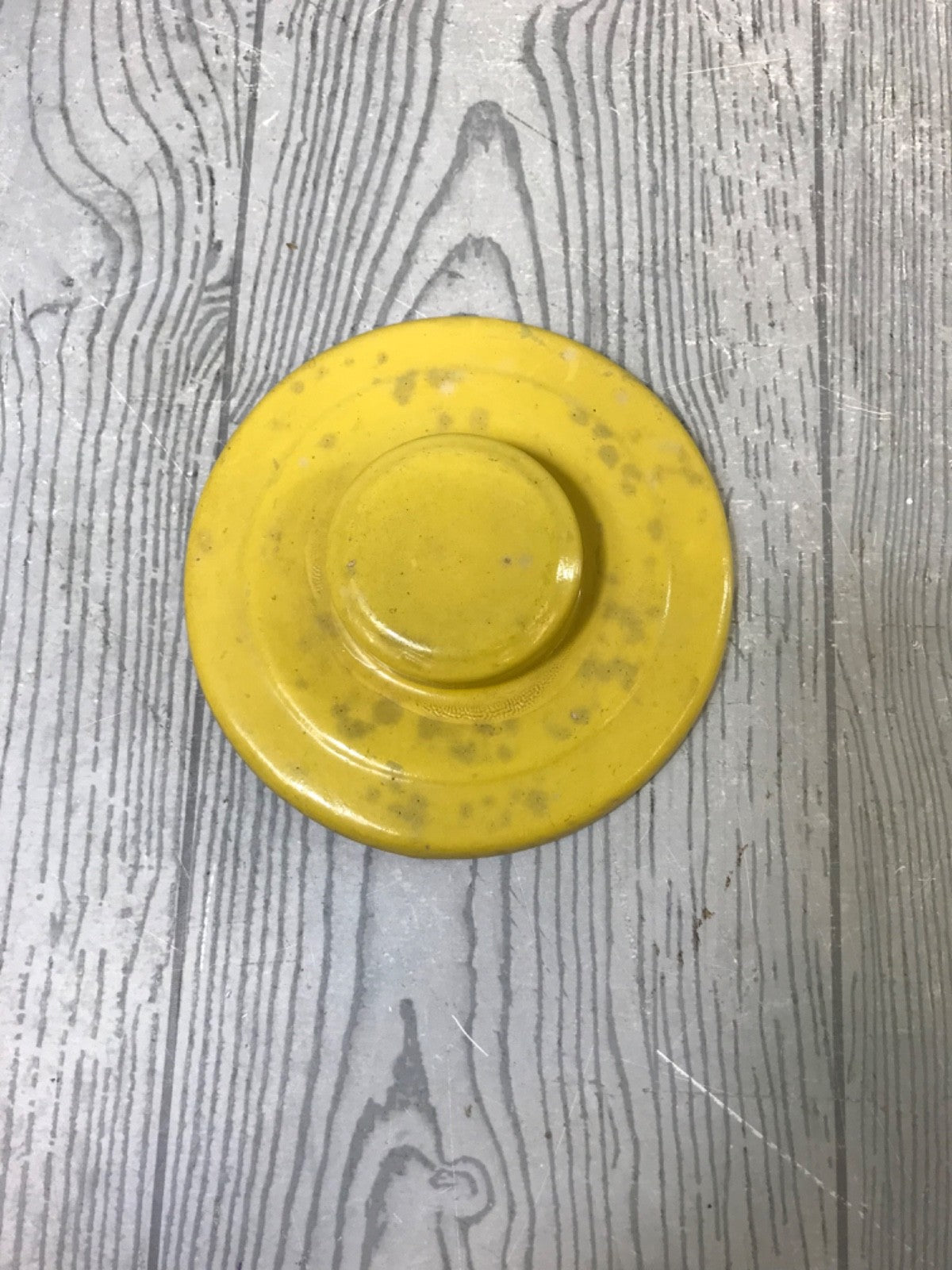 Ransburg Cookie Jar circa 1930s Hand-Painted Floral on Yellow Clean Vintage
