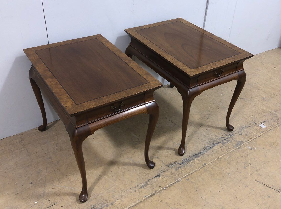 2 Vintage Unbranded Brown Wood End Tables - Home Furniture - Storage Included