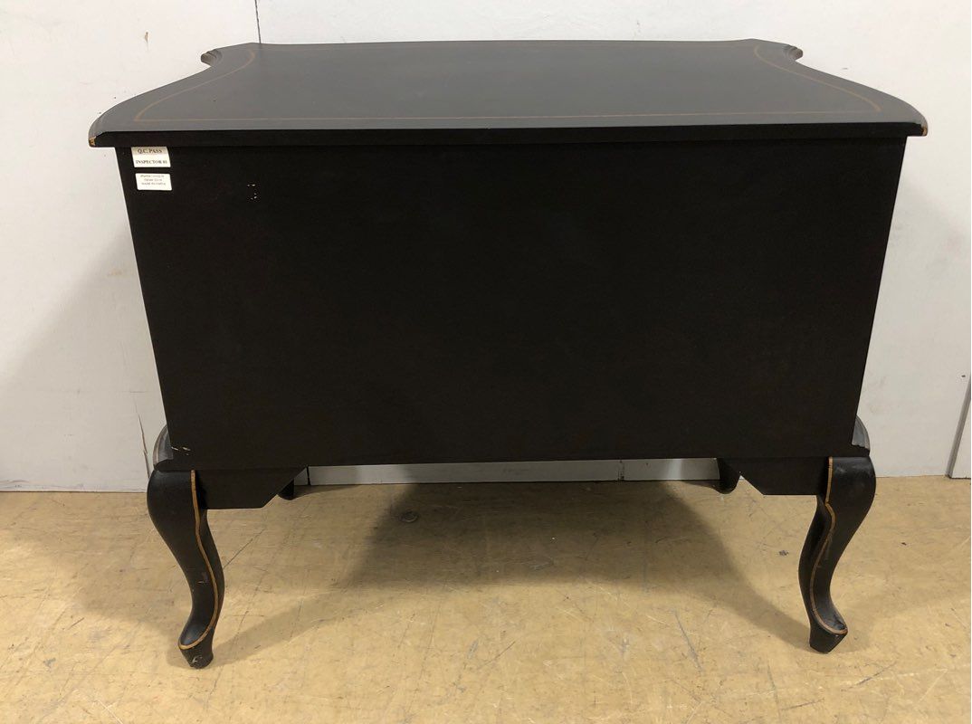3 Drawer Vintage Style Black with Floral Accent Chest/Dresser Drawers