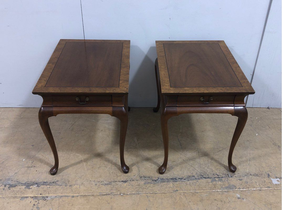 2 Vintage Unbranded Brown Wood End Tables - Home Furniture - Storage Included