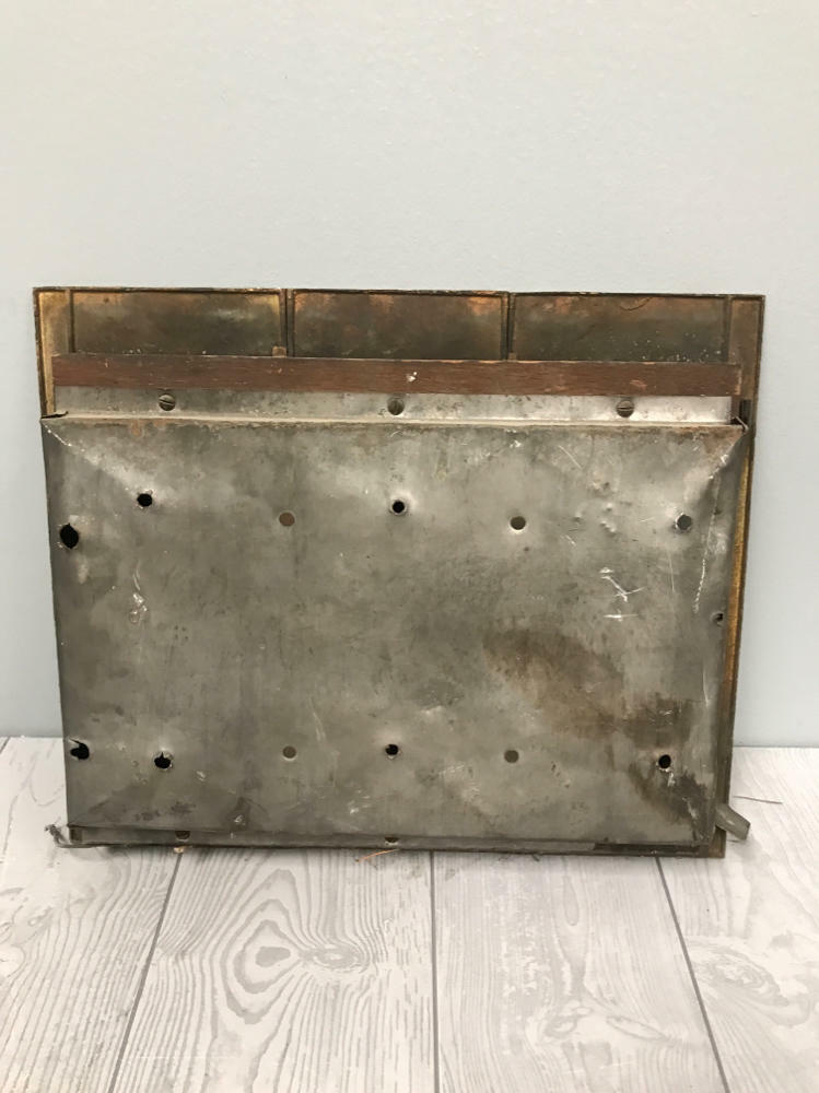 salvaged vintage mailbox and doorbell unit