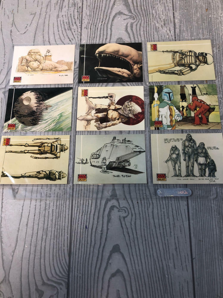 star wars trading cards in sleeves