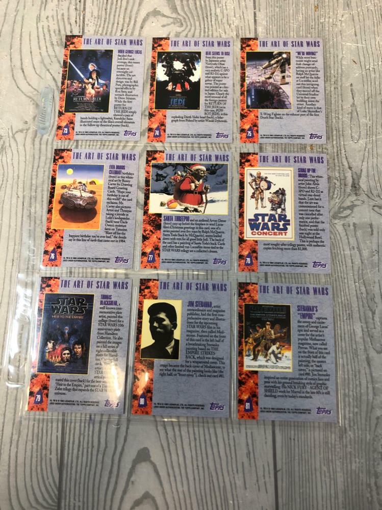 star wars trading cards in sleeves