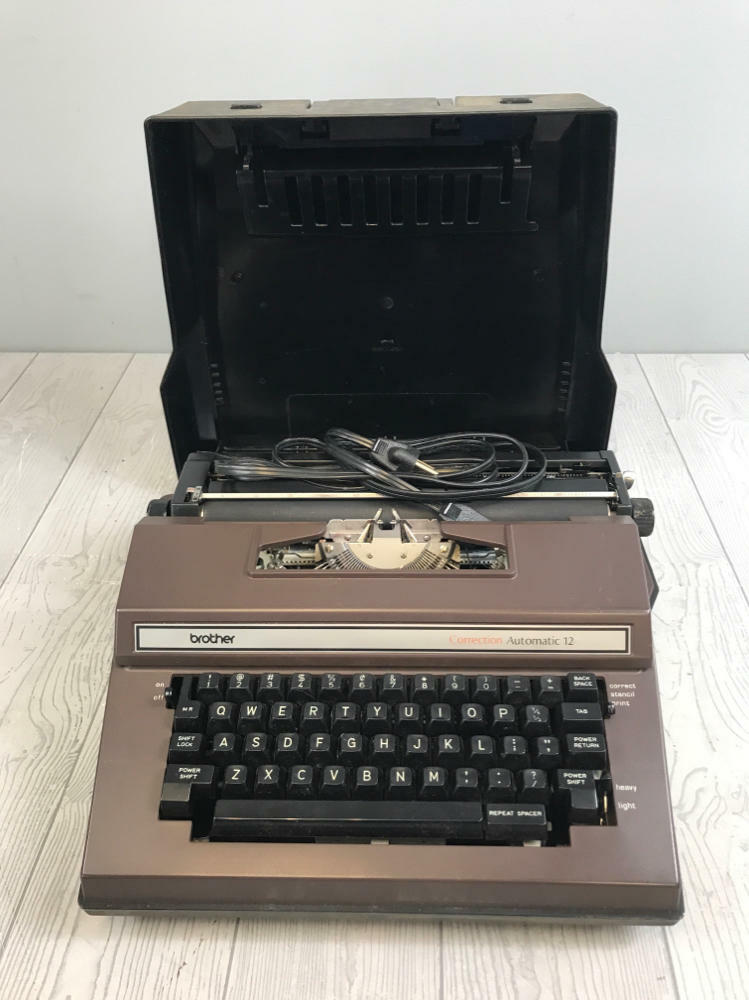 Brother Correct-O-Riter Electric Typewriter Model 3800 Brown in Black Case - Good