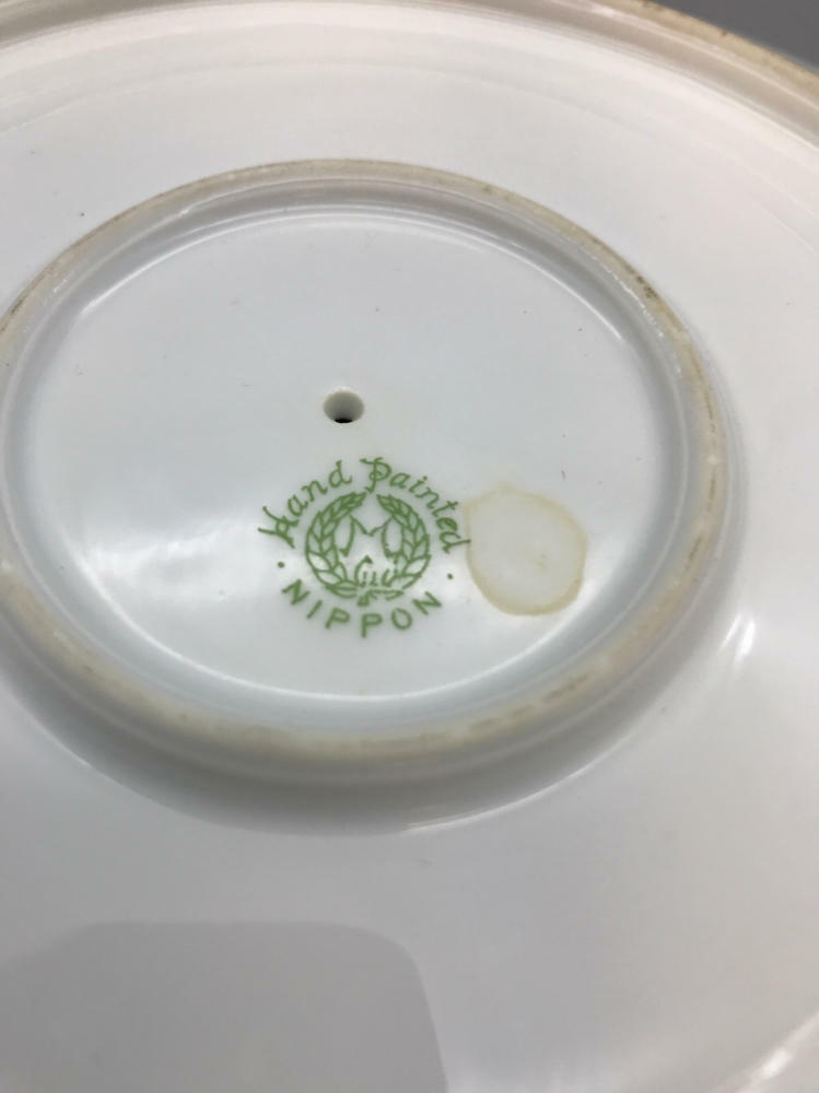 Nippon Hand Painted 2-Tiered Serving Dish in Moriyama Pattern