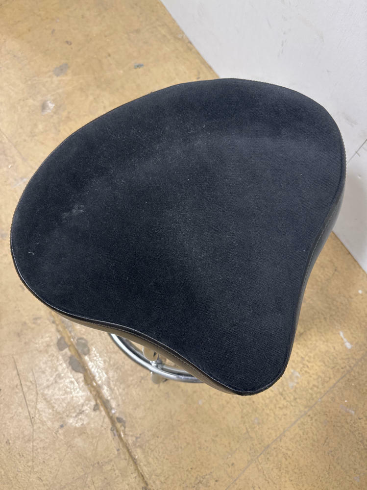Pair of Guitarist Saddle Stool / Small Black Swivel Stools - Unique Stools - Good
