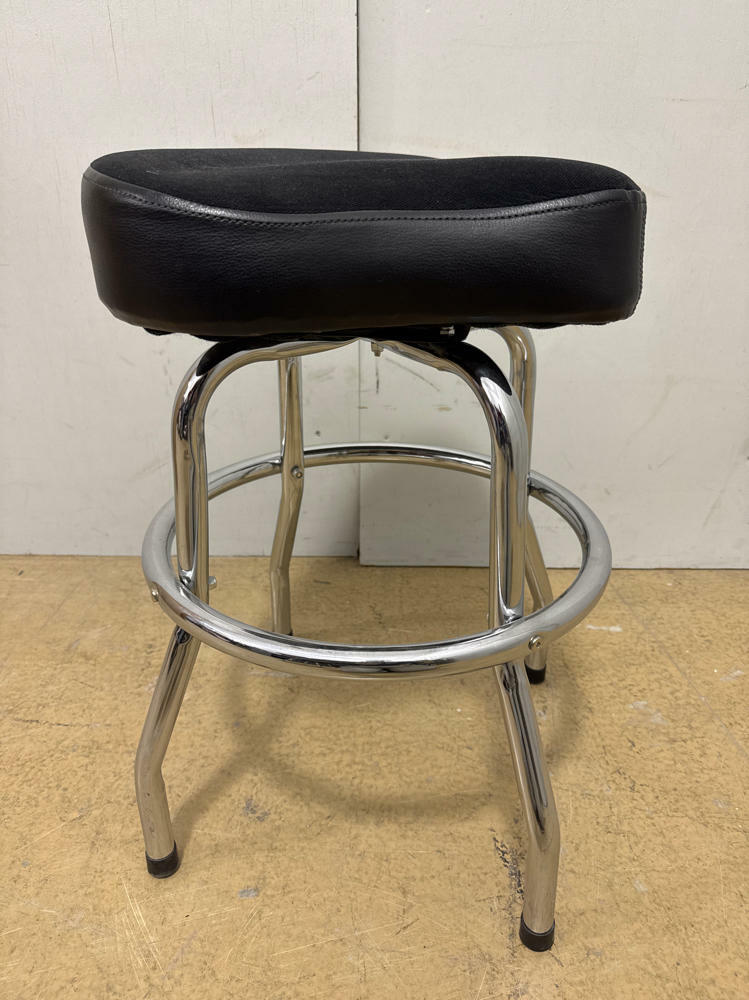 Pair of Guitarist Saddle Stool / Small Black Swivel Stools - Unique Stools - Good