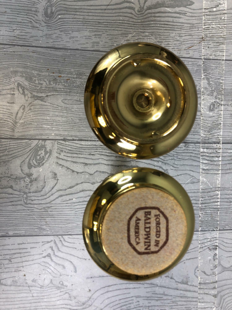 Pair of Baldwin 6.25 Polished Brass Saucer Base Weighted Candle Holders - Decor - Good