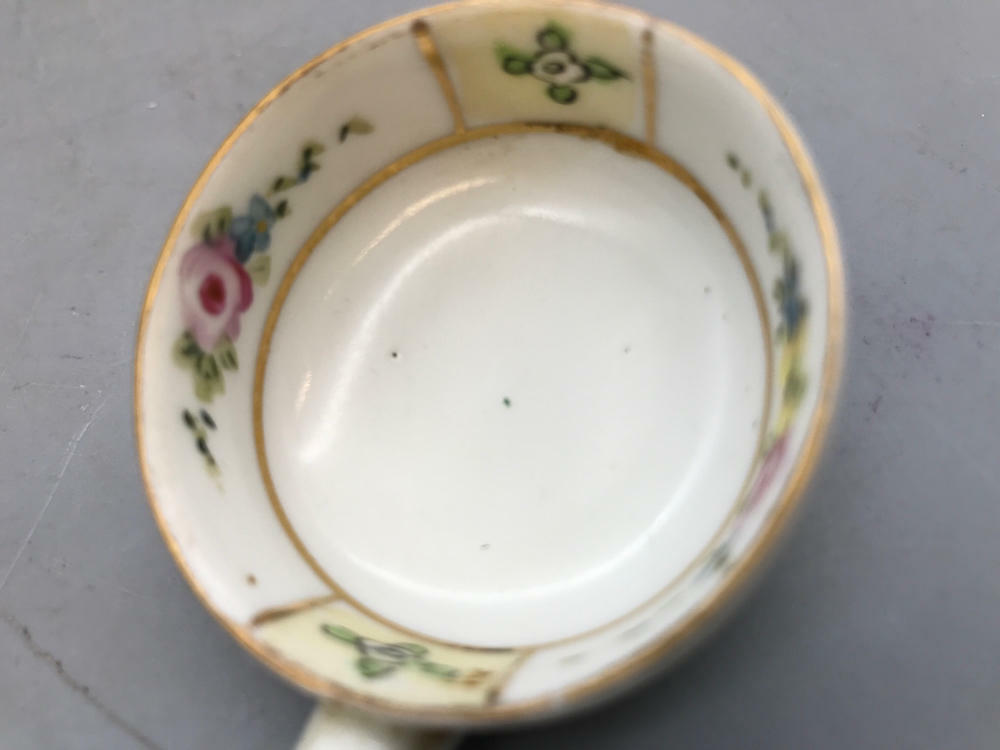 Hand painted 3 Legged Nippon Bowl with Spoon/Ladle - Good