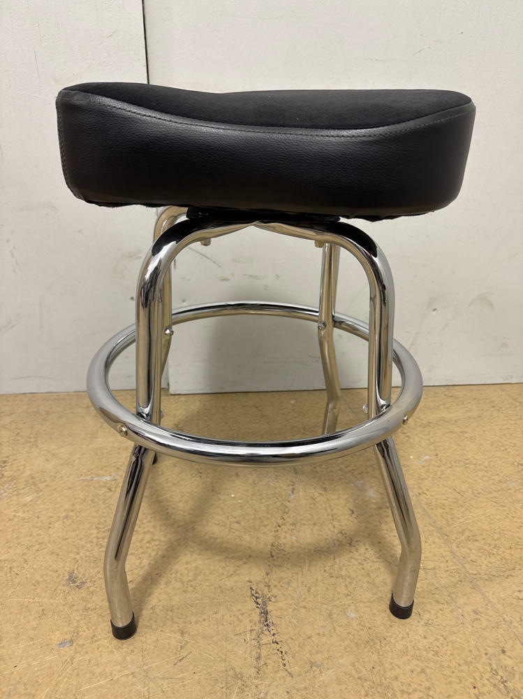 Pair of Guitarist Saddle Stool / Small Black Swivel Stools - Unique Stools - Good