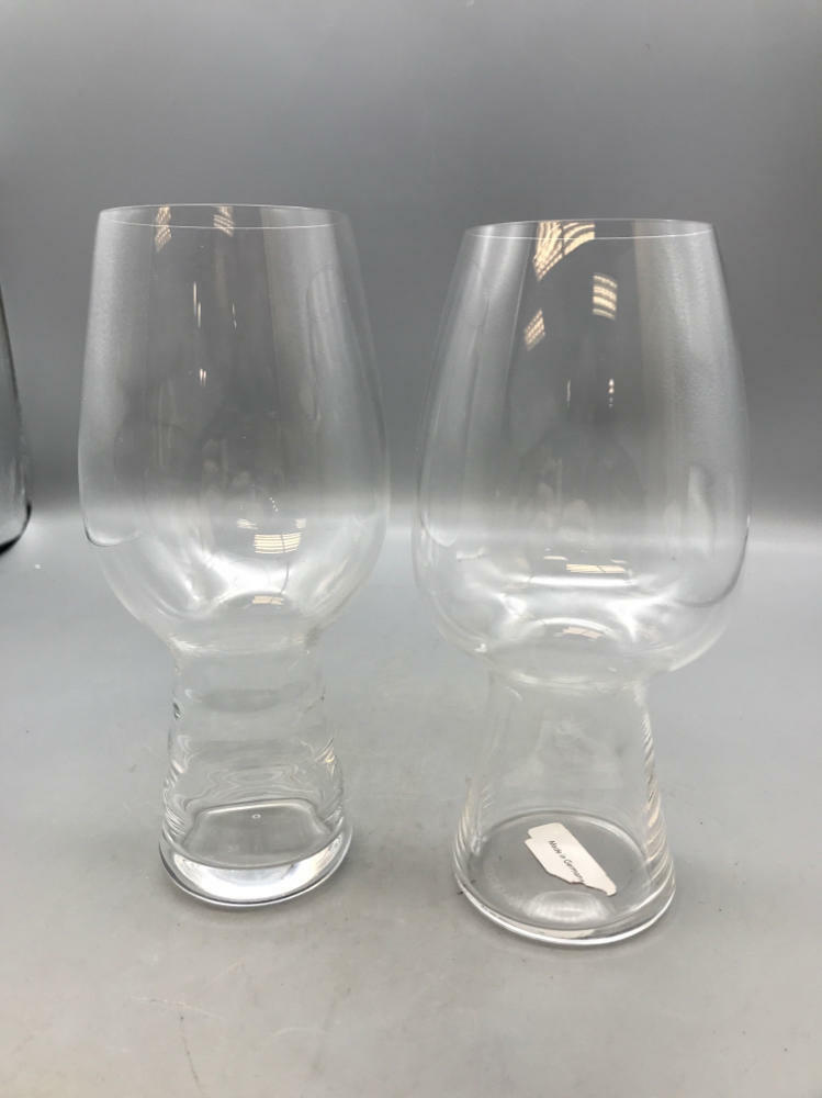 Two Spiegelau Clear Glass Beer Goblet/Glasses from Germany