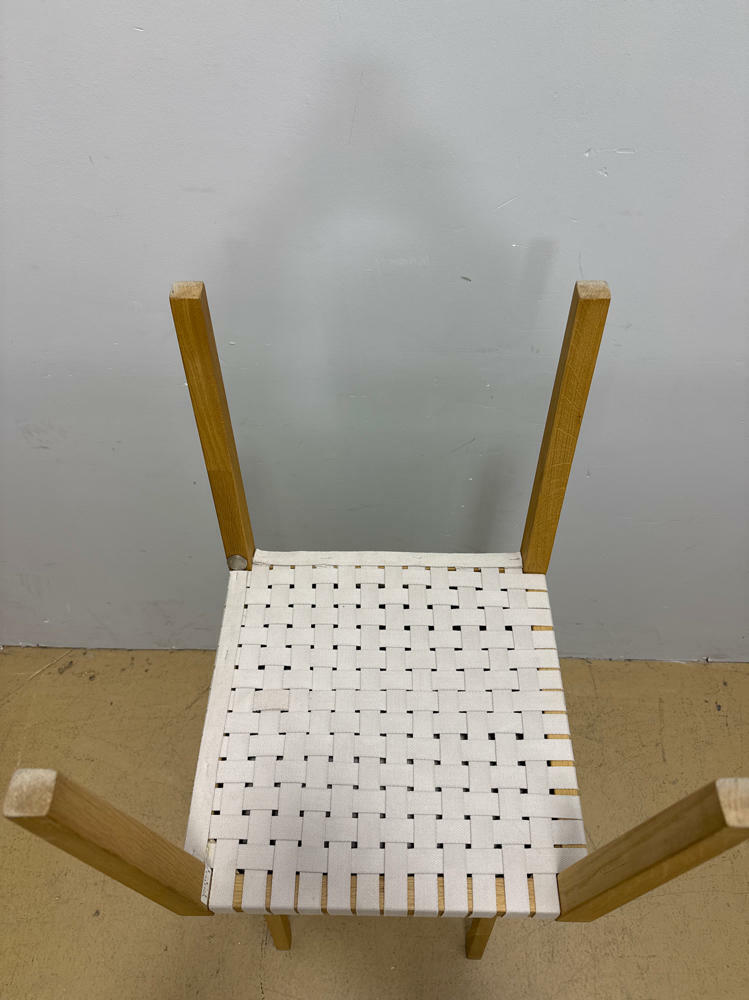 Pair of Cream Colored Woven Chairs Designed by Conran - Wooden Oak Frame - Good