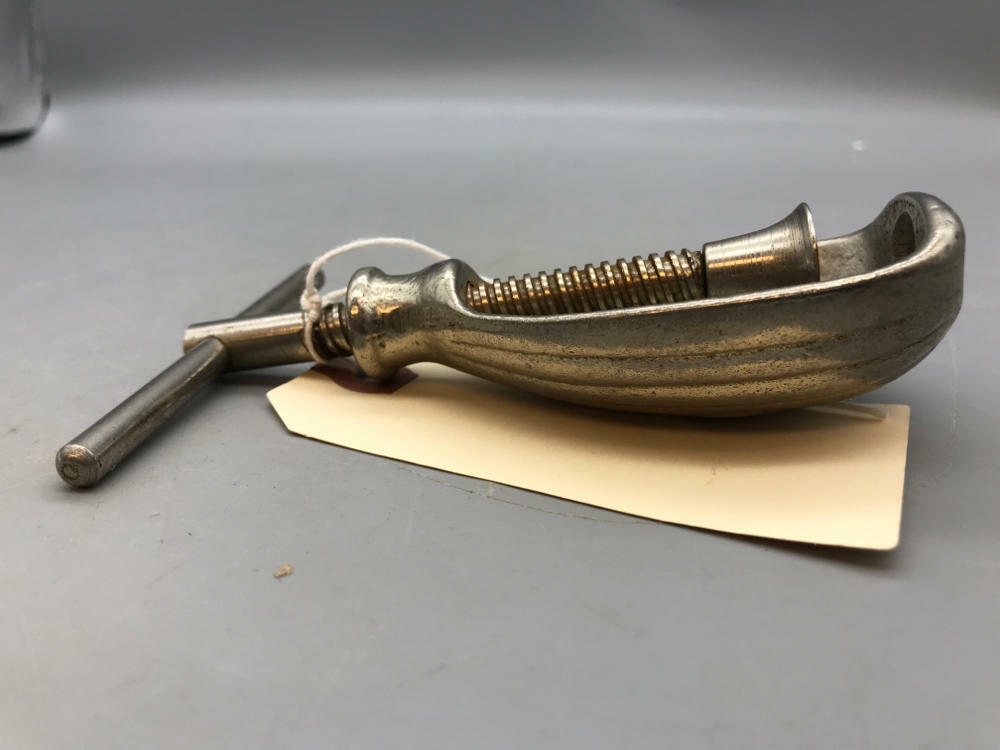 Vintage HMQ Nut Cracker Retro 1940s Farmhouse Henry Quackenbush - Silver - Very Good