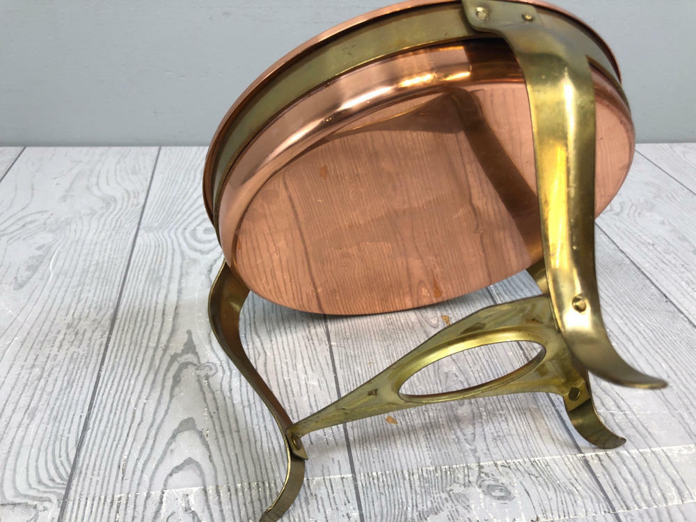 Vintage Copper and Brass Chafing Dish Set - Copper Food Warmer and Buffet Server - Good
