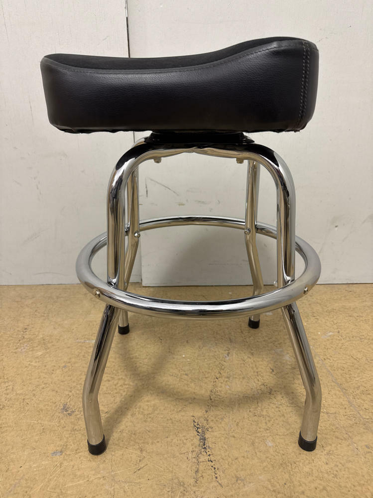 Pair of Guitarist Saddle Stool / Small Black Swivel Stools - Unique Stools - Good