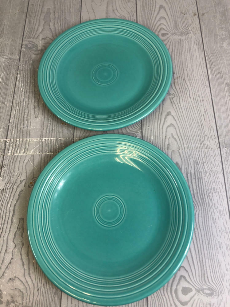 FIESTA Turquoise Blue Dining Set - 2 Bowls, 4 Lrg Plates, 1 Sm Plate - Good