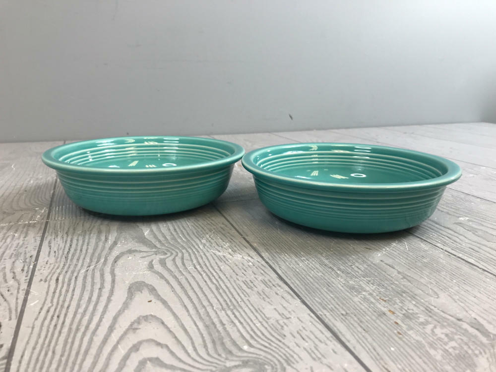 FIESTA Turquoise Blue Dining Set - 2 Bowls, 4 Lrg Plates, 1 Sm Plate - Good