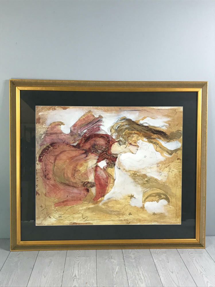 Large Beautiful Artwork of Women in Gold Frame - Home Art / Decor - Good