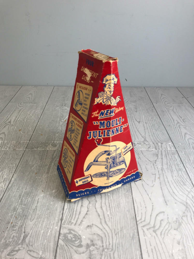 Vintage 1950s Moulinex Mouli Julienne Shredder / Can Opener - Open Box - Good