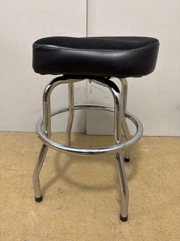 Pair of Guitarist Saddle Stool / Small Black Swivel Stools - Unique Stools - Good