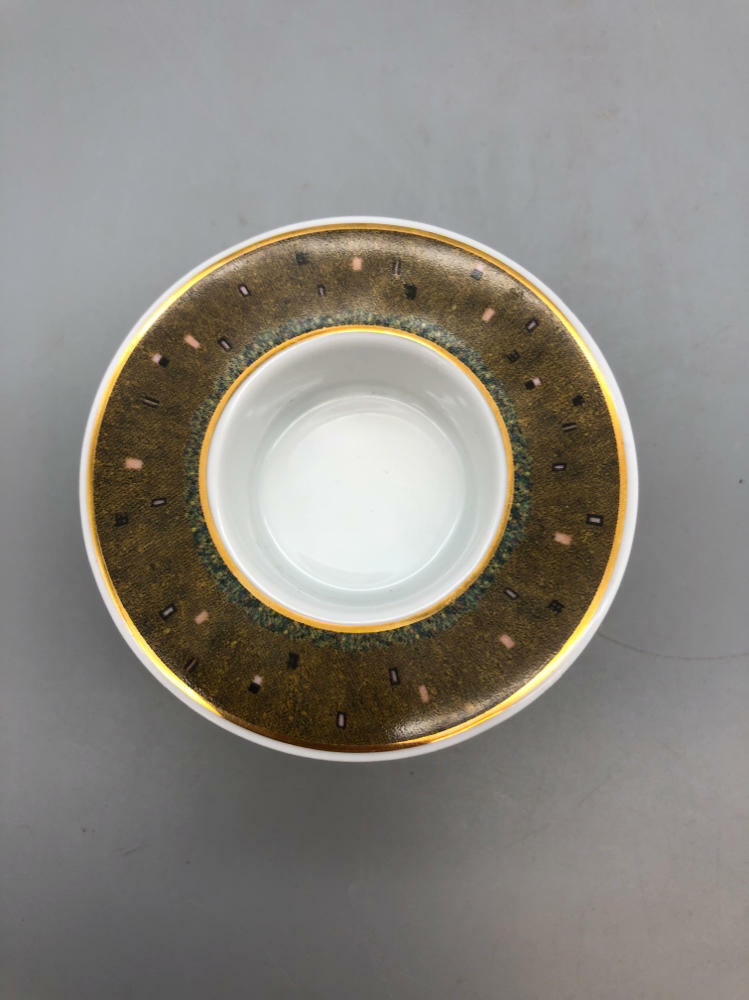 3 Piece Set of Goebel-Artis Orbis Goebel Espresso Cup, Saucer, and Candle Holder - Very Good