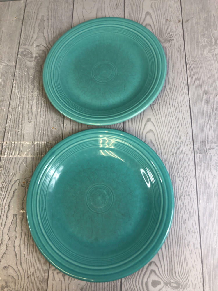FIESTA Turquoise Blue Dining Set - 2 Bowls, 4 Lrg Plates, 1 Sm Plate - Good